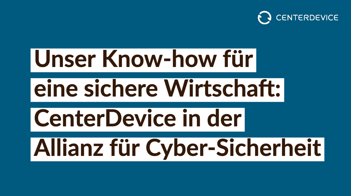 CenterDevice in der Allianz für Cyber-Sicherheit