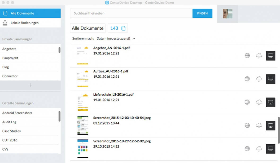 CenterDevice Desktop Dateien offline bearbeiten