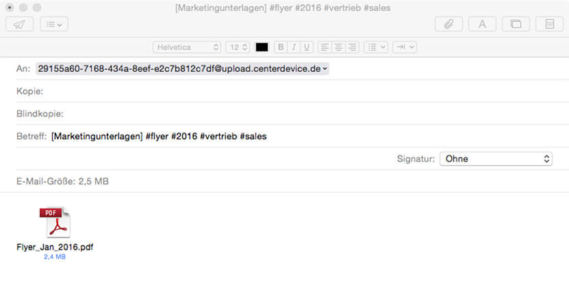E-Mail Upload E-Mails archivieren E-Mails importieren Schlagwörter