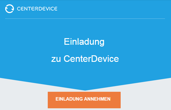 Eine Einladung zu CenterDevice annehmen