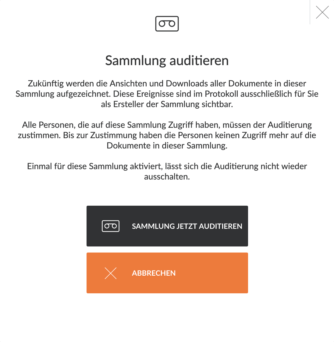 Sammlung auditieren