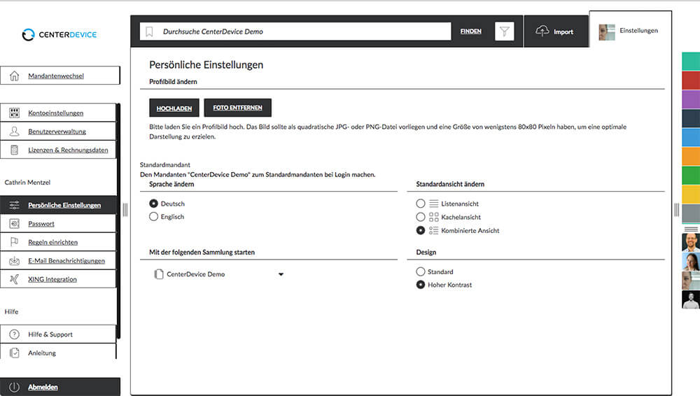 Hoher Kontrast in CenterDevice