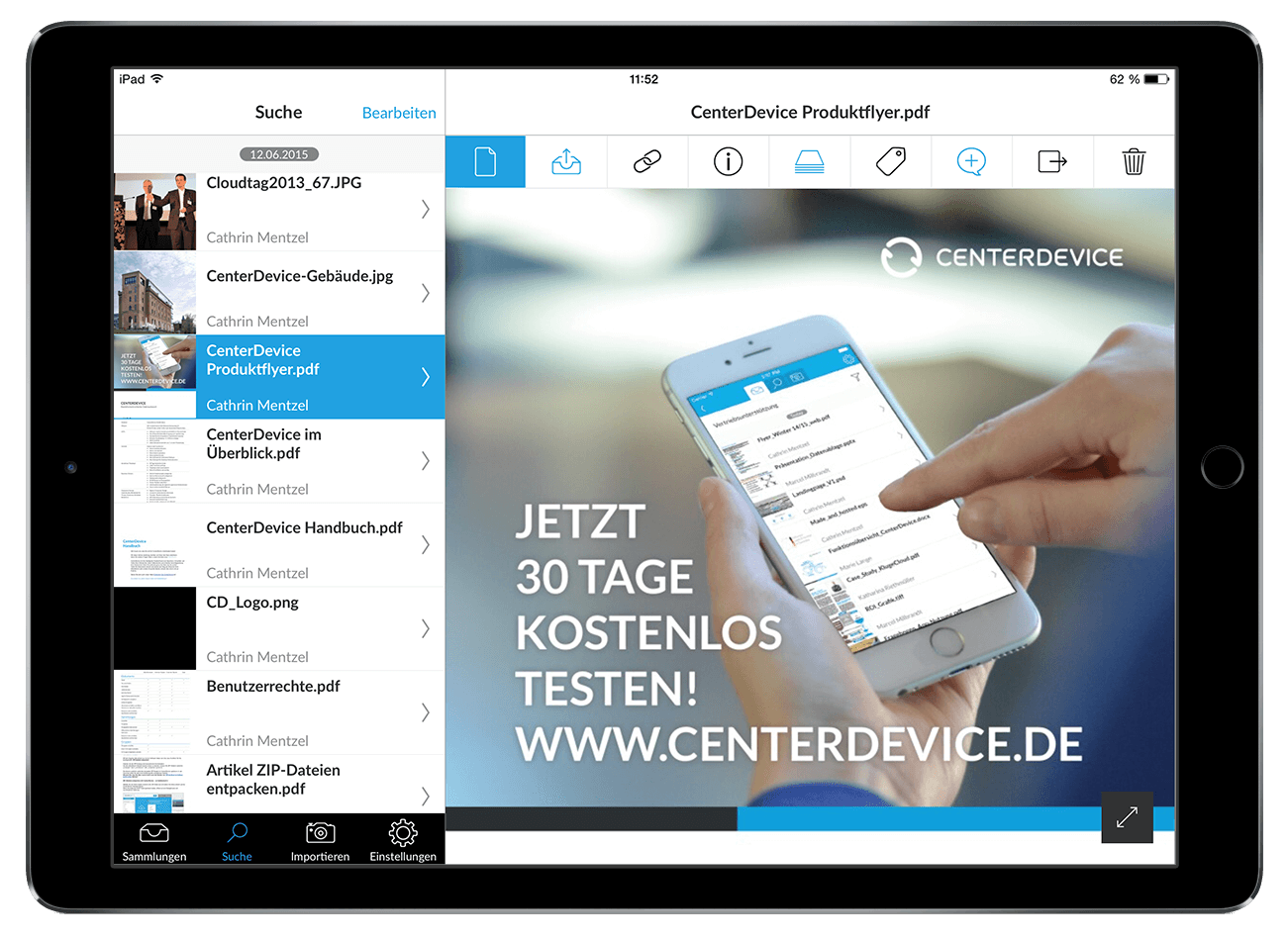 CenterDevice Enterprise Cloud Online Collaboration für Ihr Business