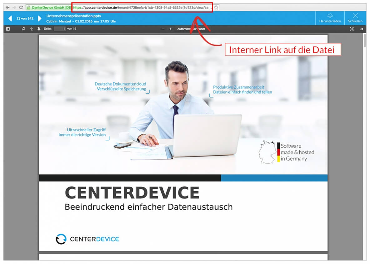 interne Links in CenterDevice