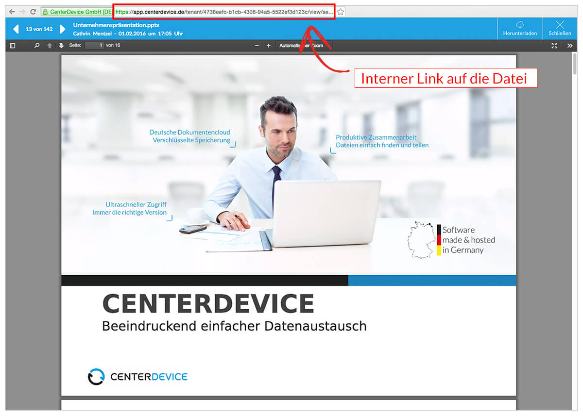 interne Links in CenterDevice